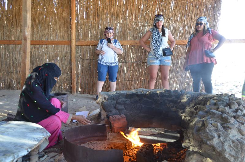 Bedouin bread baked over the fire