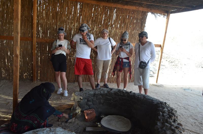 Bedouin bread baked over the fire