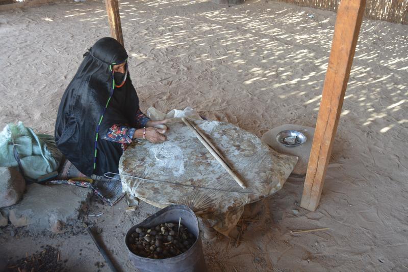 Bedouin bread baked over the fire
