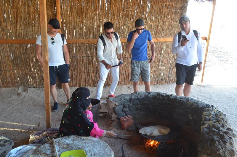 Bedouin bread baked over the fire