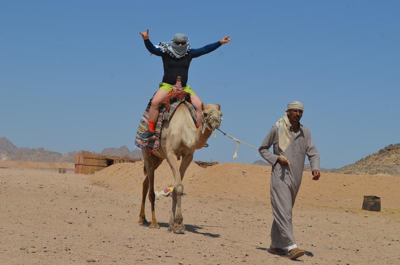Camel ride with our Bedouin guide