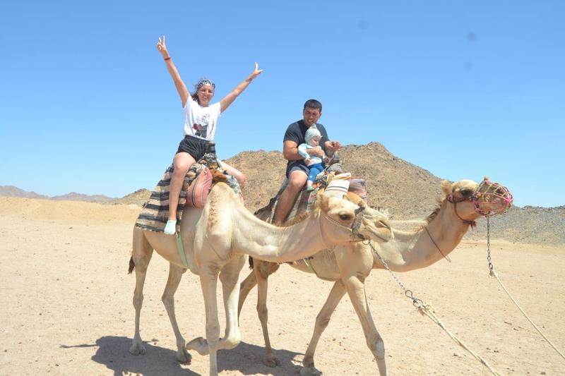 Camel ride with our Bedouin guide