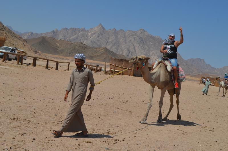 Camel ride with our Bedouin guide