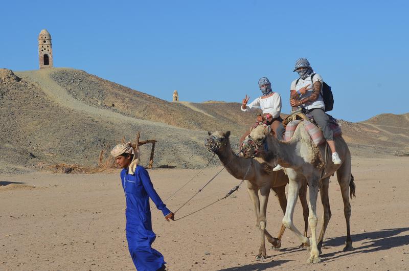 Camel ride with our Bedouin guide