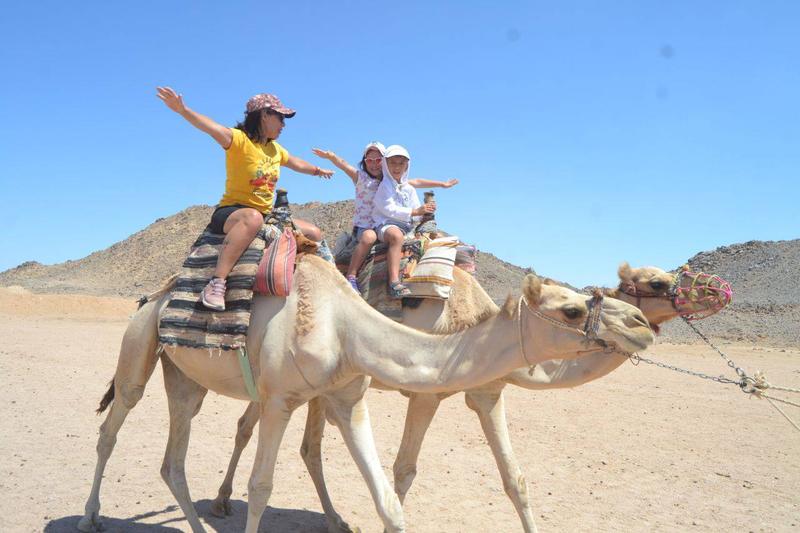 Camel ride with our Bedouin guide
