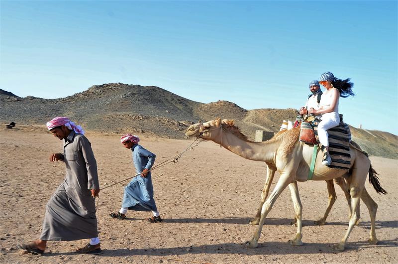 Camel ride with our Bedouin guide