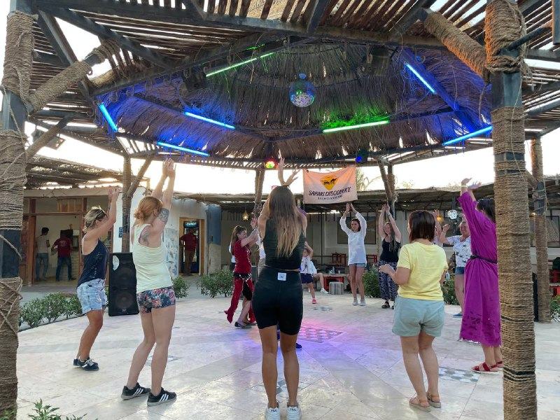 Dancing at the camp party