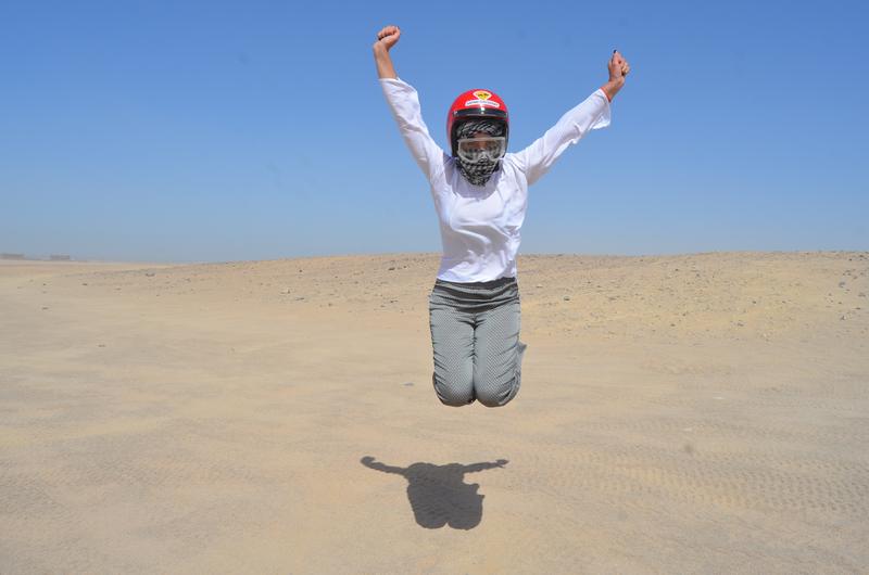 Jumping for joy in the desert