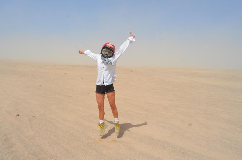 Jumping for joy in the desert