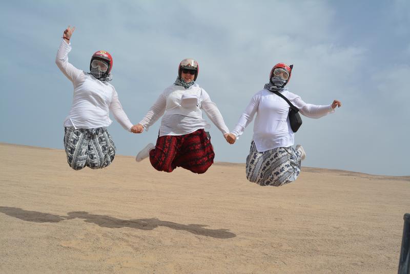 Jumping for joy in the desert