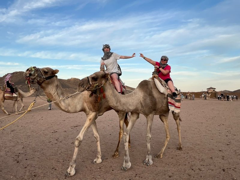 Camel ride with our Bedouin guide
