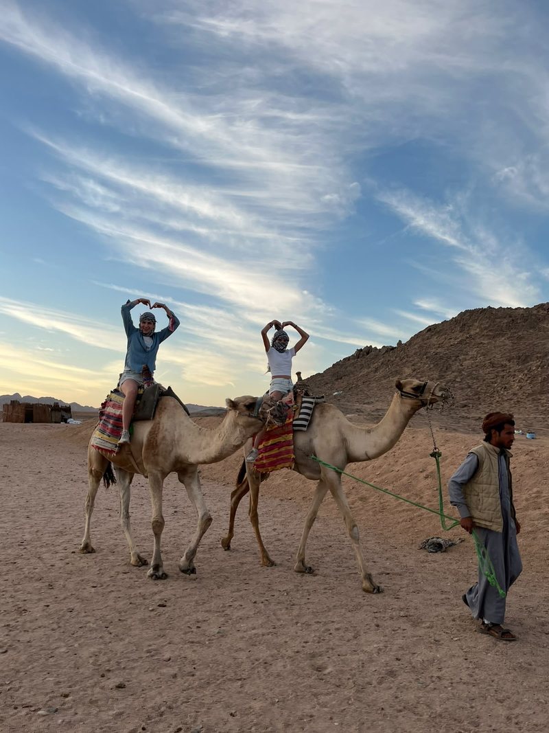 Camel ride with our Bedouin guide