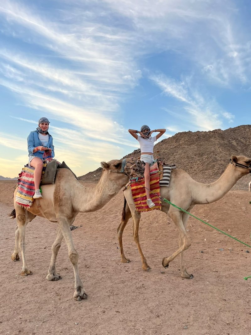 Camel ride with our Bedouin guide