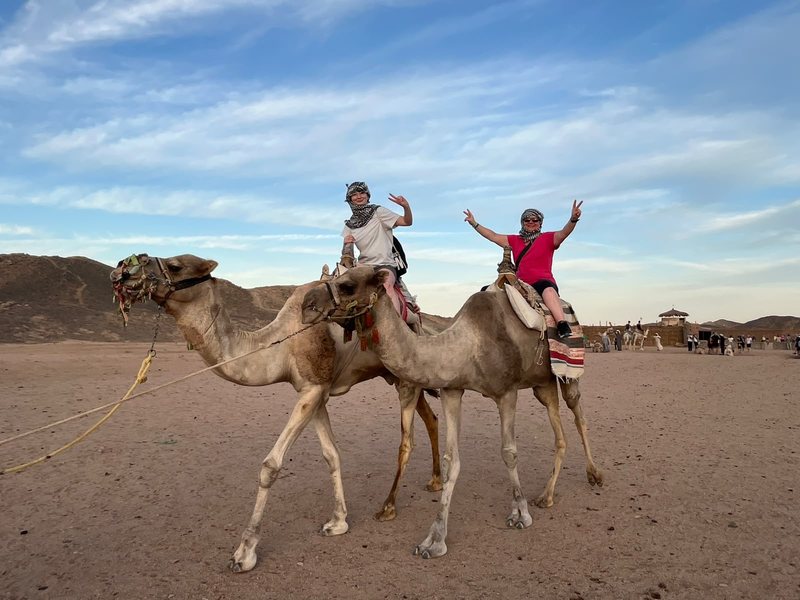 Camel ride with our Bedouin guide