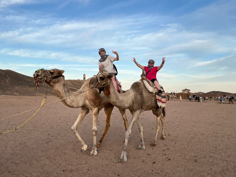 Camel ride with our Bedouin guide