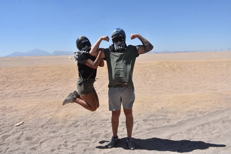 Jumping for joy in the desert