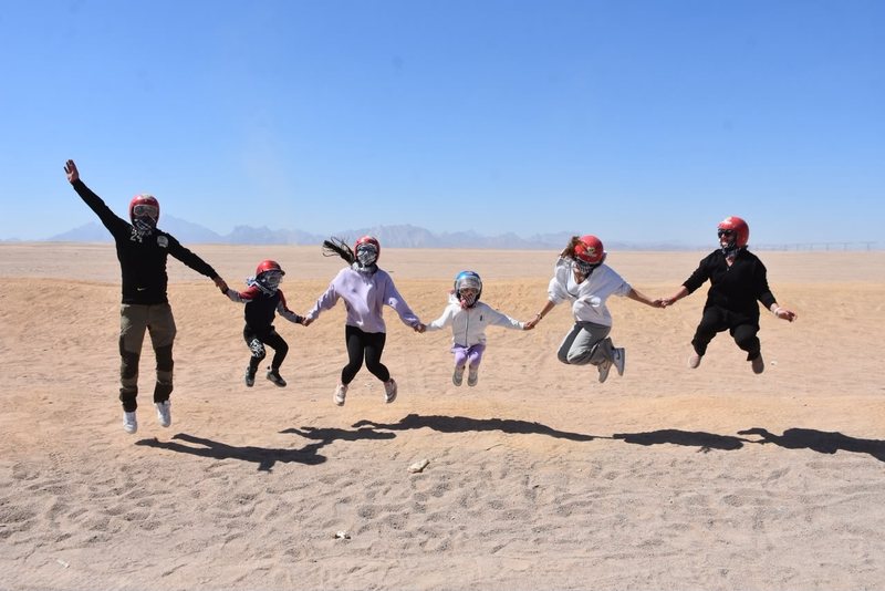 Jumping for joy in the desert