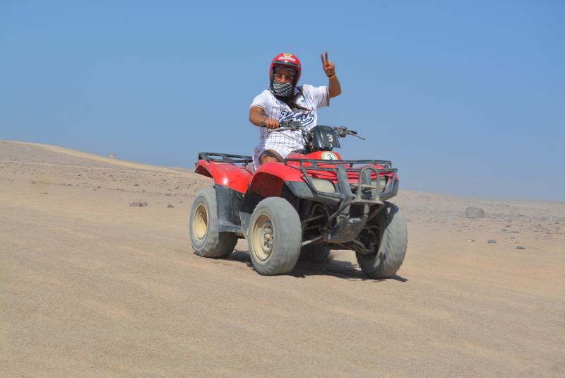 Waving from the quad trail